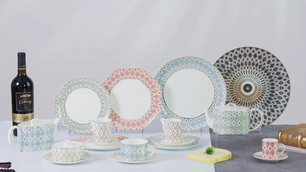 Pito Luxury Dinnerware Plates Ceramic Bone China Restaurant Serving