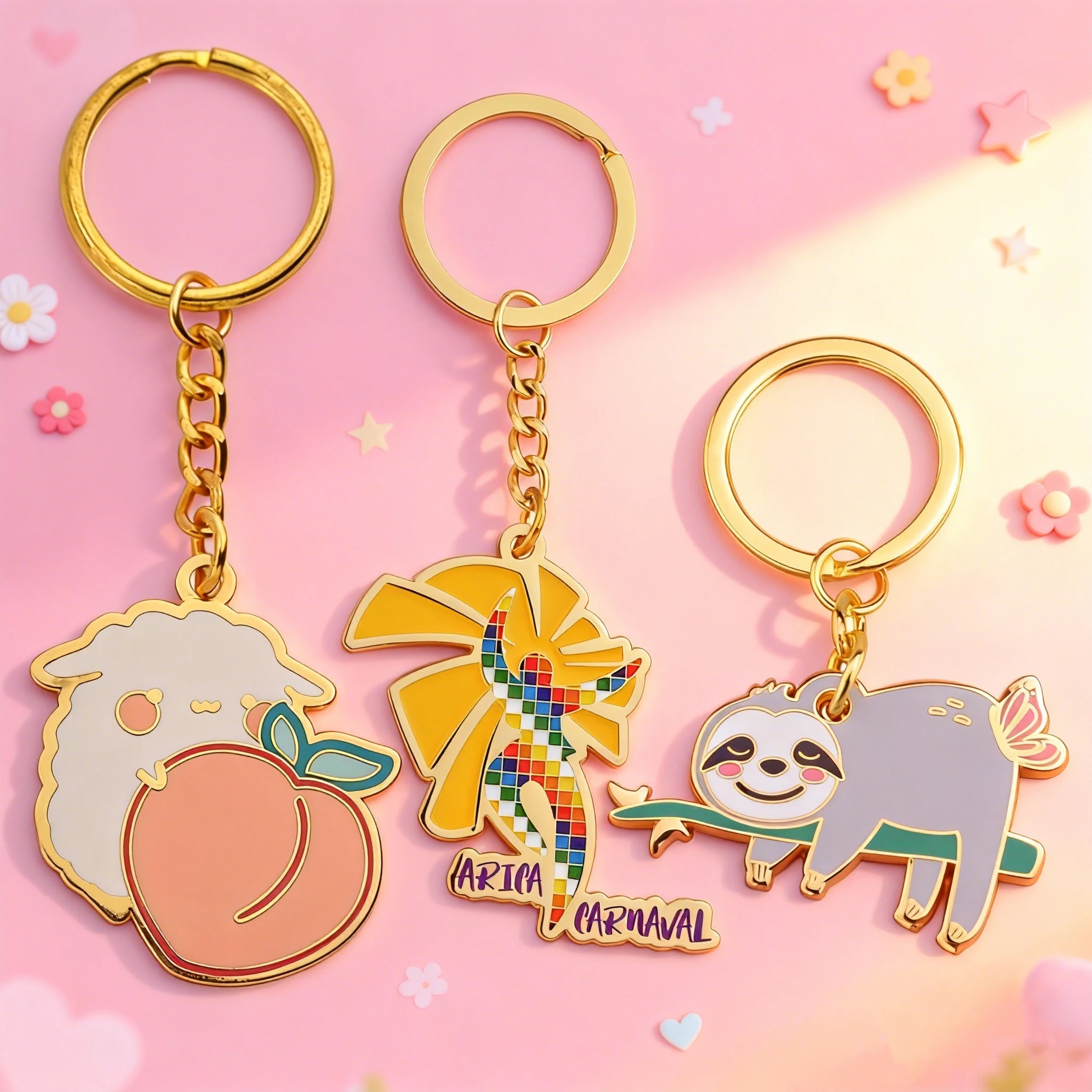 Custom Zinc Alloy Enamel Metal Keychain with Logo