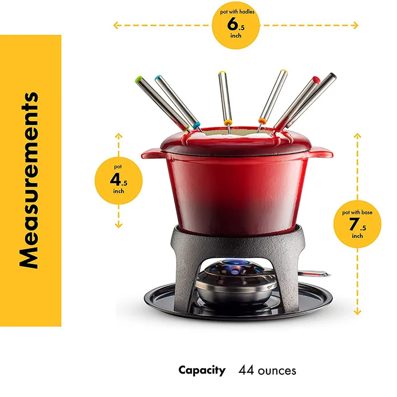 Высококачественный китайский чугунный набор для сыра и фондю