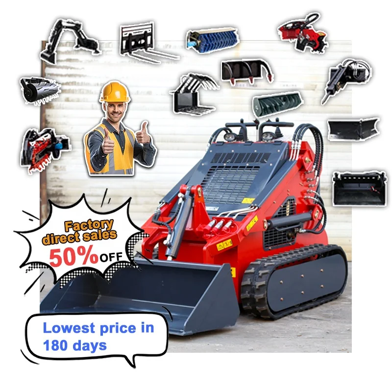 Chinese Mini Skid Steer Loader 380kg Hot Sale Skid Steer Loader with Trencher for Farm Use