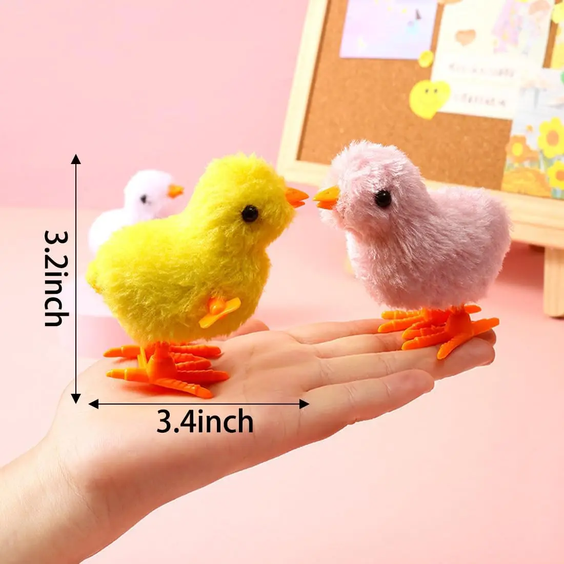 Stuffed and Jumping Chick Wind up Toys Novelty Chicken Hopping Windup Toy for Cats Pet Interactive Toys
