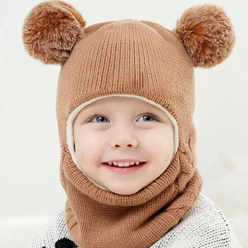 Toddler Winter Hat and Scarf Set with Face Cover Mask