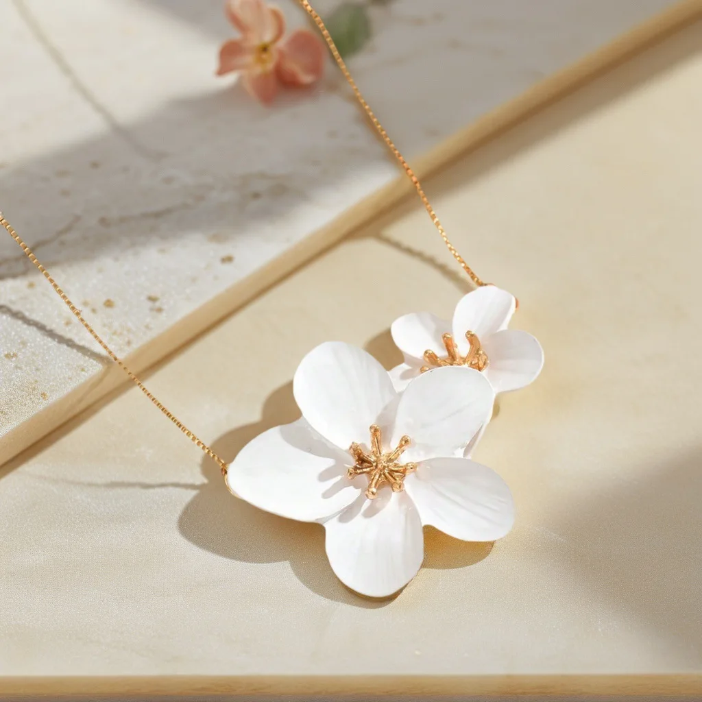 Exquisite Large Flower Pendant Necklace