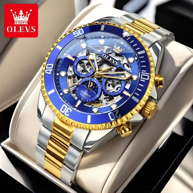 Olevs 6715 Men's Watch - Luxury Stainless Steel Strap