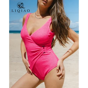 Pink 2-Piece Bikini Halter Neck Brazilian Bottom with Floral Print & Letter Design for Beach Days