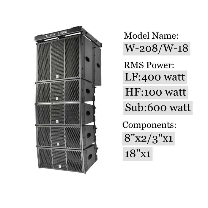 Cvr Dual 8 Inch Powered Line Array Speakers