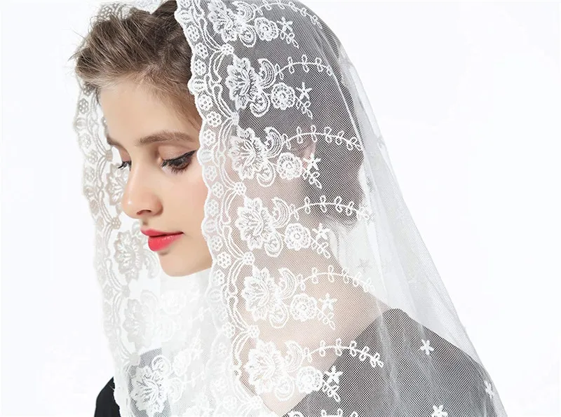 Voile De Mariée En Dentelle Ivoire/Blanc - Taille Unique - Pour Robe De Mariage, Cérémonie, Soirée - Accessoire élégant Et Léger