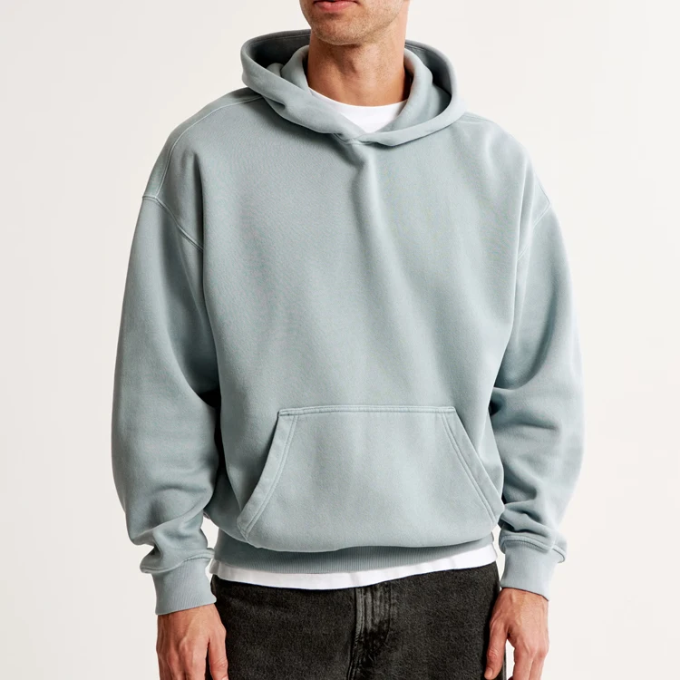 Oem Mens Oversized Drop-shoulder Blank Cropped Hoodie Custom Logo