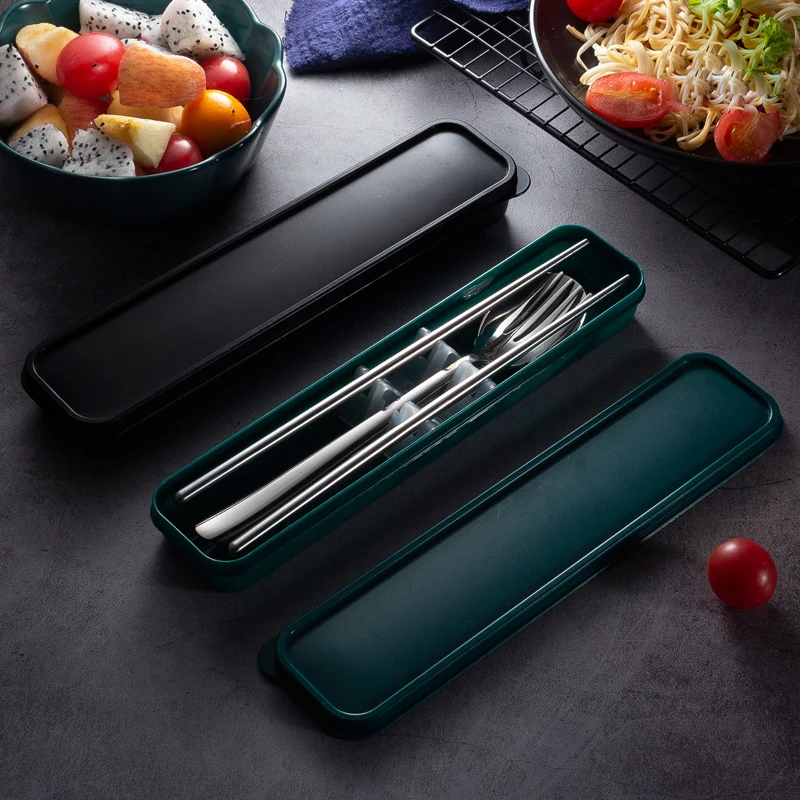 Camping Utensils 304 Korean Spoon Fork Chopsticks Set Portable Travel