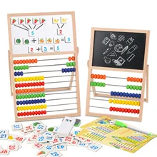 Multifunctional Wooden Magnetic Drawing & Writing Board Educational Abacus Frame Baby Calculation Chalkboard Learning Toy Kids