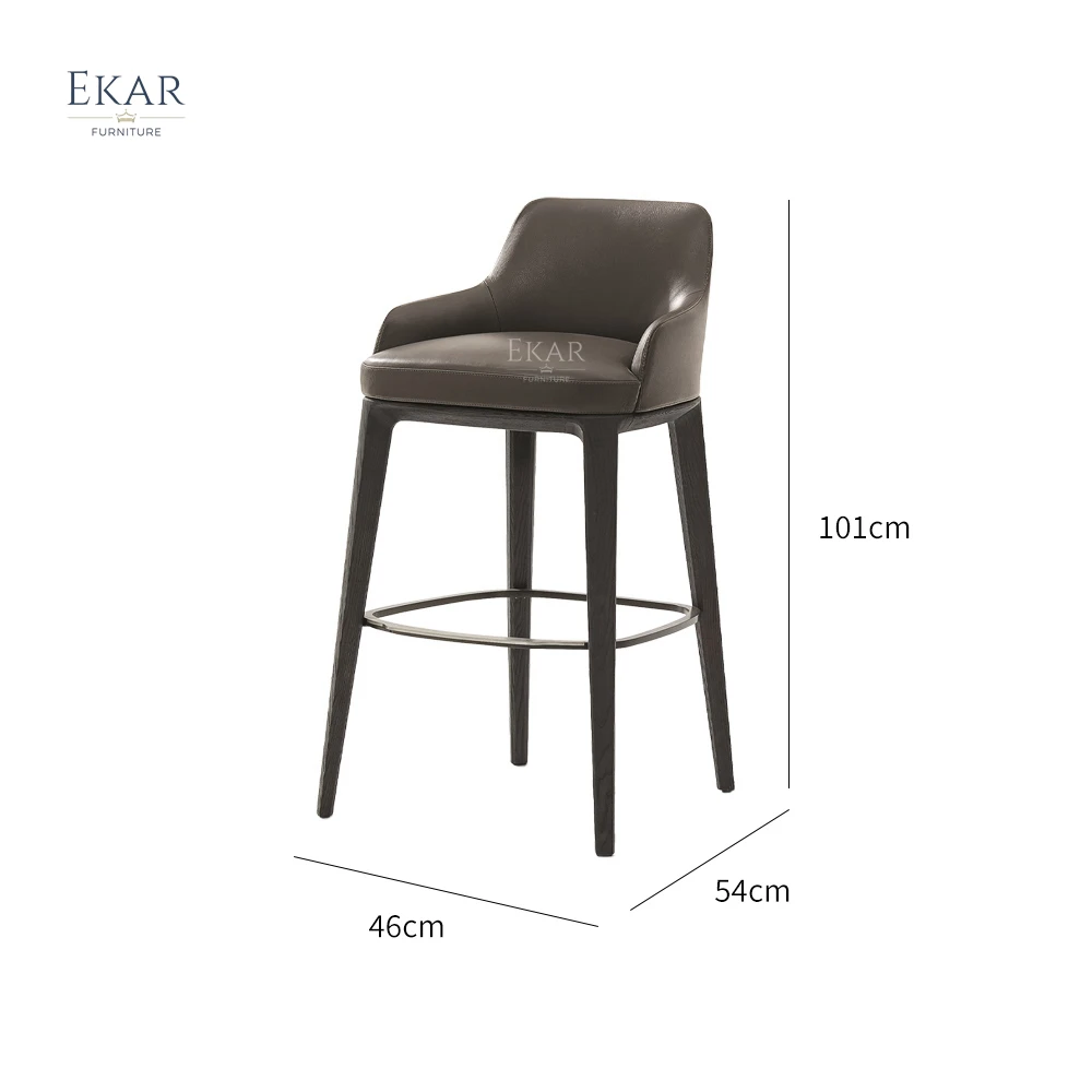 Metal Frame Bar Stool with Genuine Leather Seat - Sleek Style and Exceptional Comfort manufacture