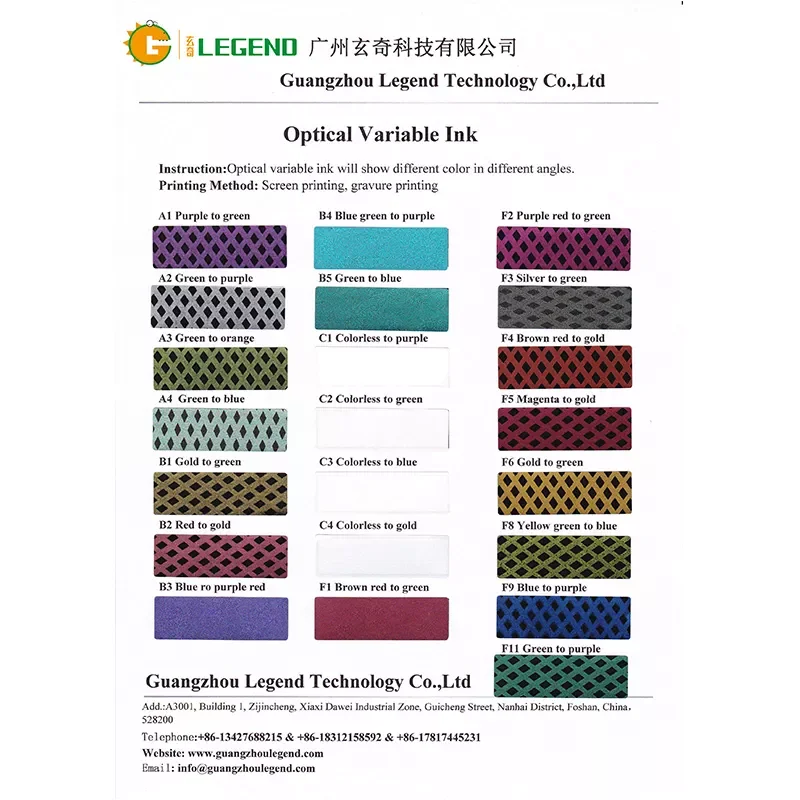 GDLEGEND Screen Printing Color-Changing Ink - Custom Colors