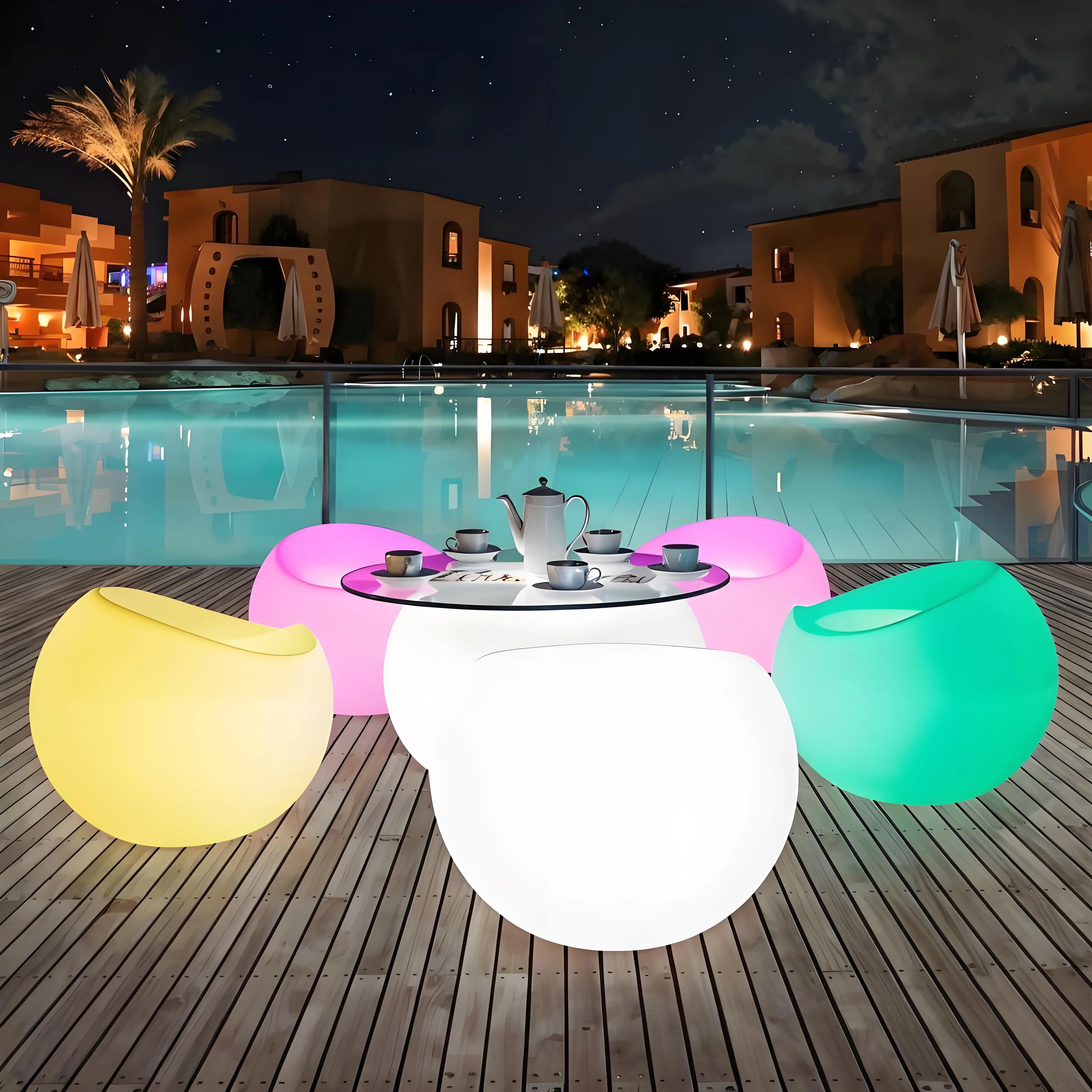 LED Light-Up Plastic Bar Stool Single Sofas Chair Home Living Room Outdoor Events Apartments Hotel Hall Wine Cellar Use