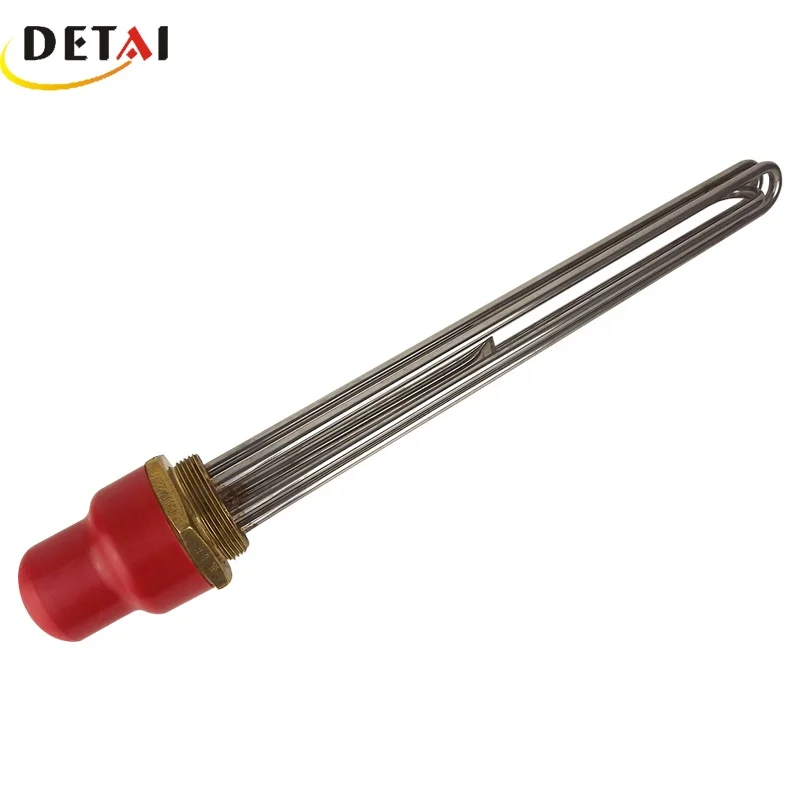 SUS304 погружной водонагреватель элемент Thermowell трубчатый котел нагревательный с красной пластиковой крышкой