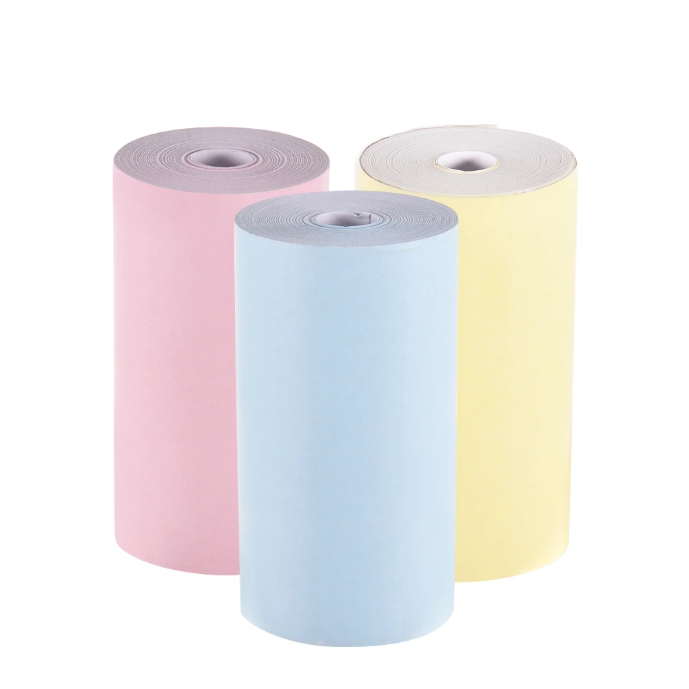 Rouleaux Papier Thermique Autocollant 57x30 Mm - Lot 4 Couleurs (jaune, Rose, Bleu, Blanc) - Pour Imprimante Paperang, Mini POS - 2