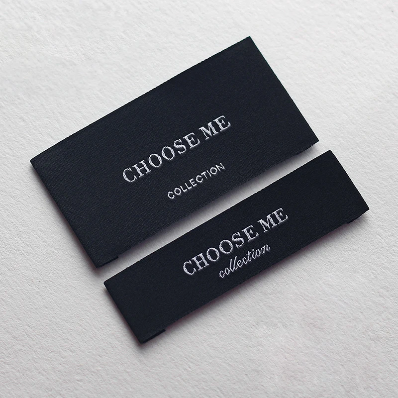 Custom Sewed Luxury Soft Satin Private Clothing Woven Label Tshirt