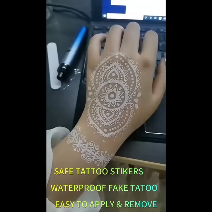Sexy Mehndi Tattoo Stencil Template Body Art Wedding Painting White ...