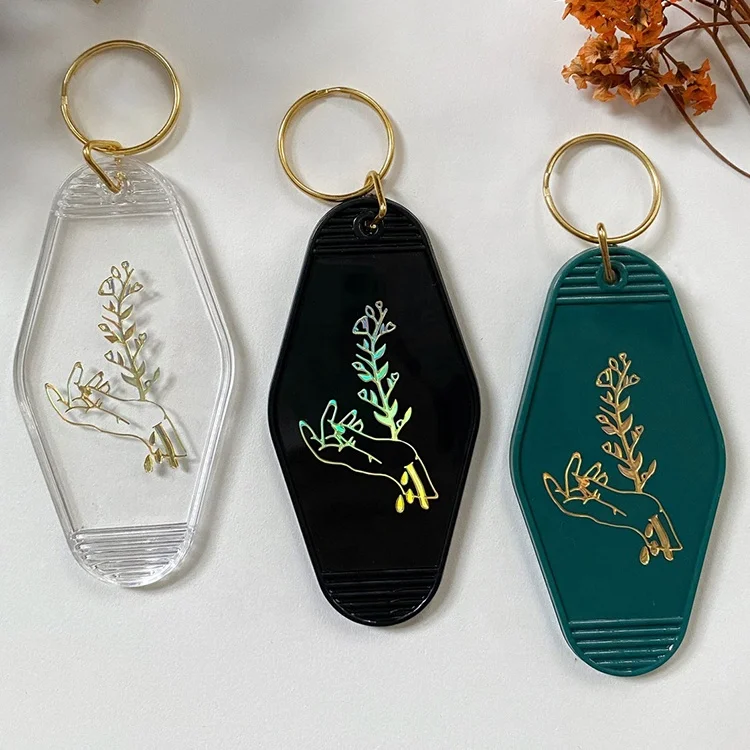 Custom logo Printing Plastic Retro Vintage Motel Hotel Keychains With Room Number supplier