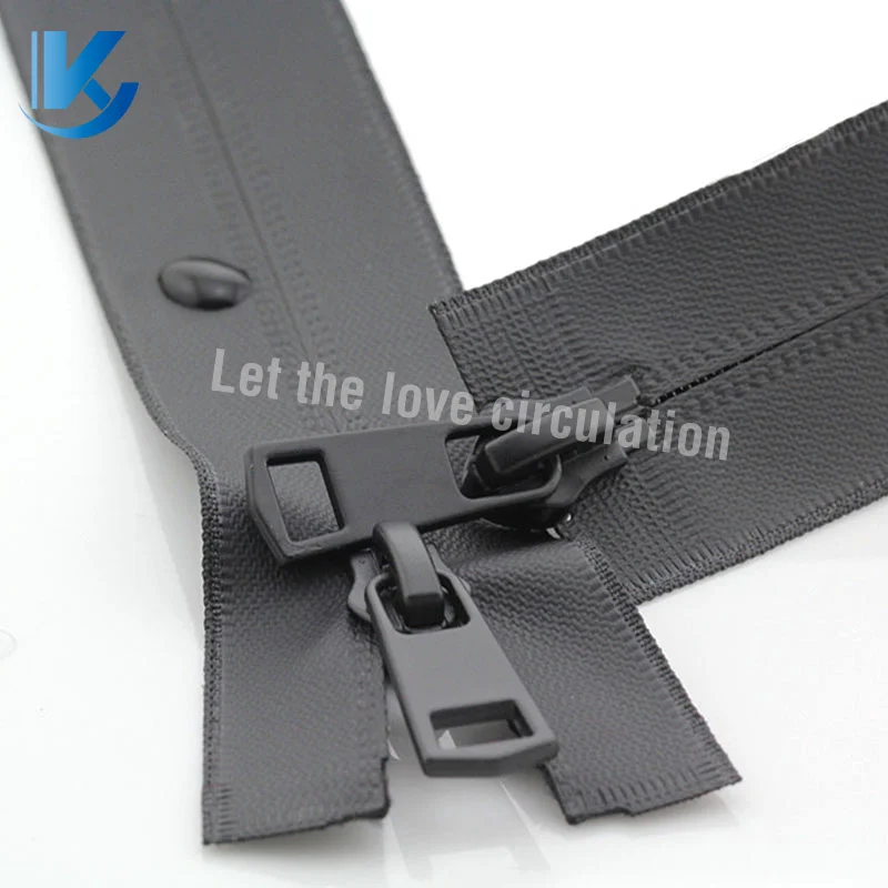 KY Custom Printing Logo #3 #5 #8 10# TPU Waterproof Nylon Zipper for Water Sports Two Way Separating Waterproof Zipper