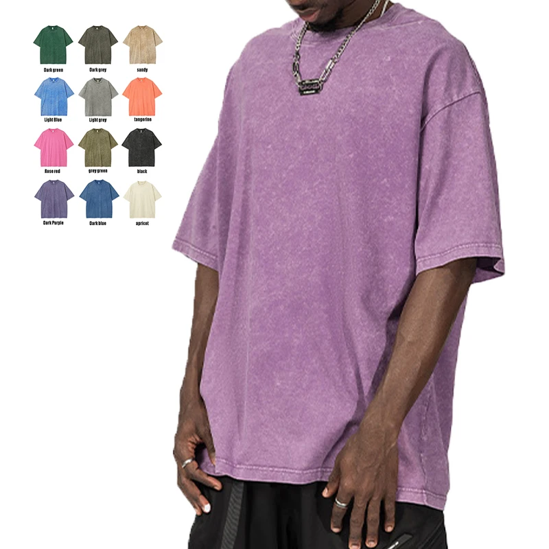 Oversized Vintage T-Shirt For Women - Acid Wash Purple, 100% Cotton, Loose Boyfriend Fit, Grunge Style Tee