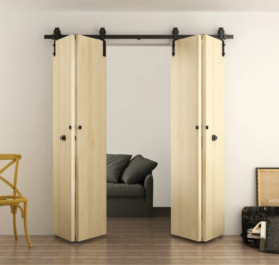 Zd02 Bifold Sliding Door Hardware Face Mount With 6.6ft Track Buy Bifold Sliding Door