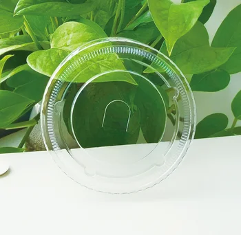 90 93 96 98mm PET Flat Lid Plastic Disposable Wholesale Crystal Clear PET Flat Lid For Coffee Smoothy Cup