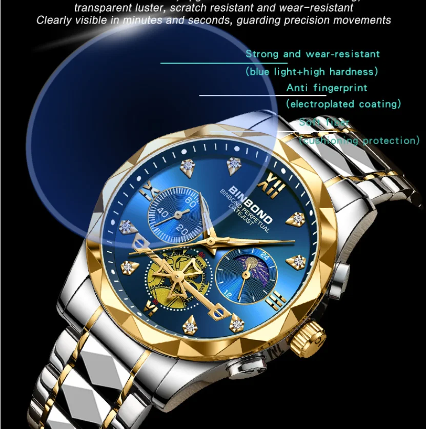 BINBOND Chronograph Watch Men B1236 - Business & Style