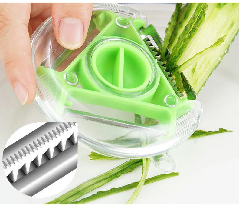 Kitchen 3 In 1 Peeler Rotary Multipurpose Stainless Steel Potato