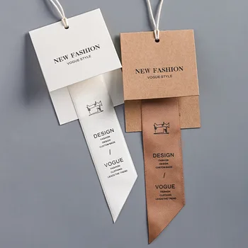 Luxury Sustainable PVC and Paper Hang Tag for Clothing Shoes Bags Jewelry Custom Logo Embossed Style UV Resistant Labels
