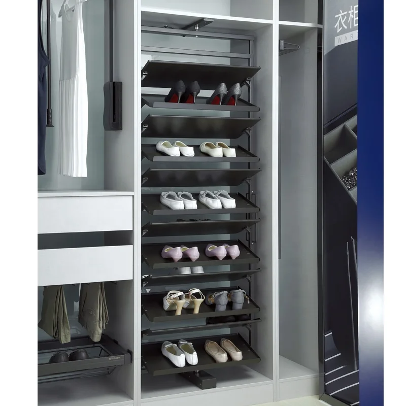 Rotating Shoe Rack, Aluminium Frame, SteelRunners and Panels, 4 kg/ panel -  in the Häfele India Shop