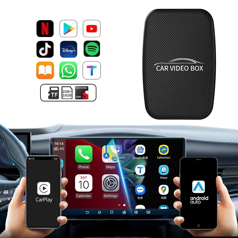 Wireless Carplay Video Box with Netflix & YouTube for Android Auto Intelligent Connection