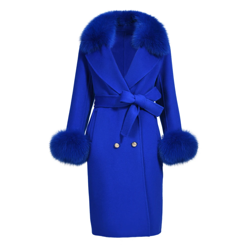 New Hot Sale Winter Fashion Ladies Double Sided Cashmere Coat Real Fox ...