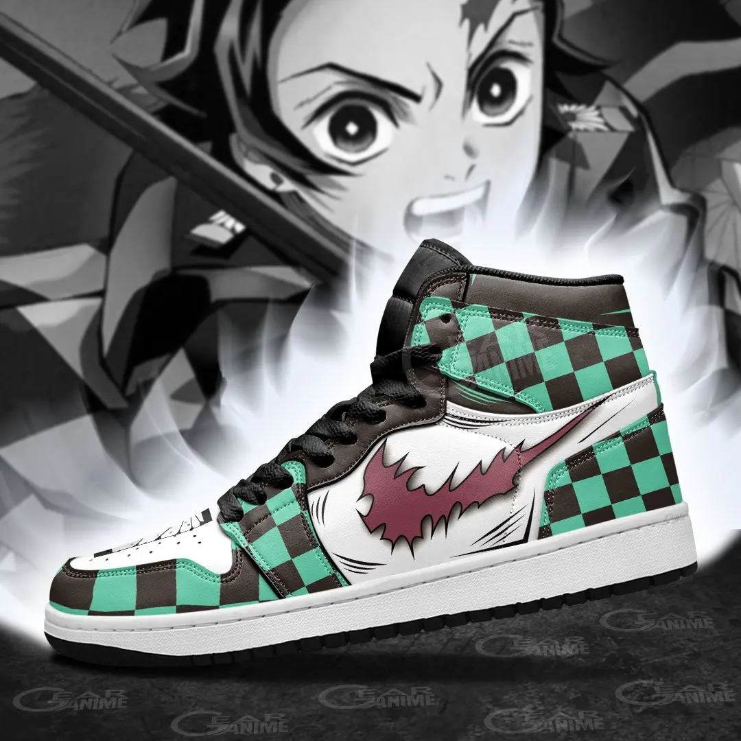 Tanjiro Water Breathing Anime Sneakers personnalisés pour les fans de Demon Slayer Chaussures Chaussures garçon Baskets et chaussures de sport 