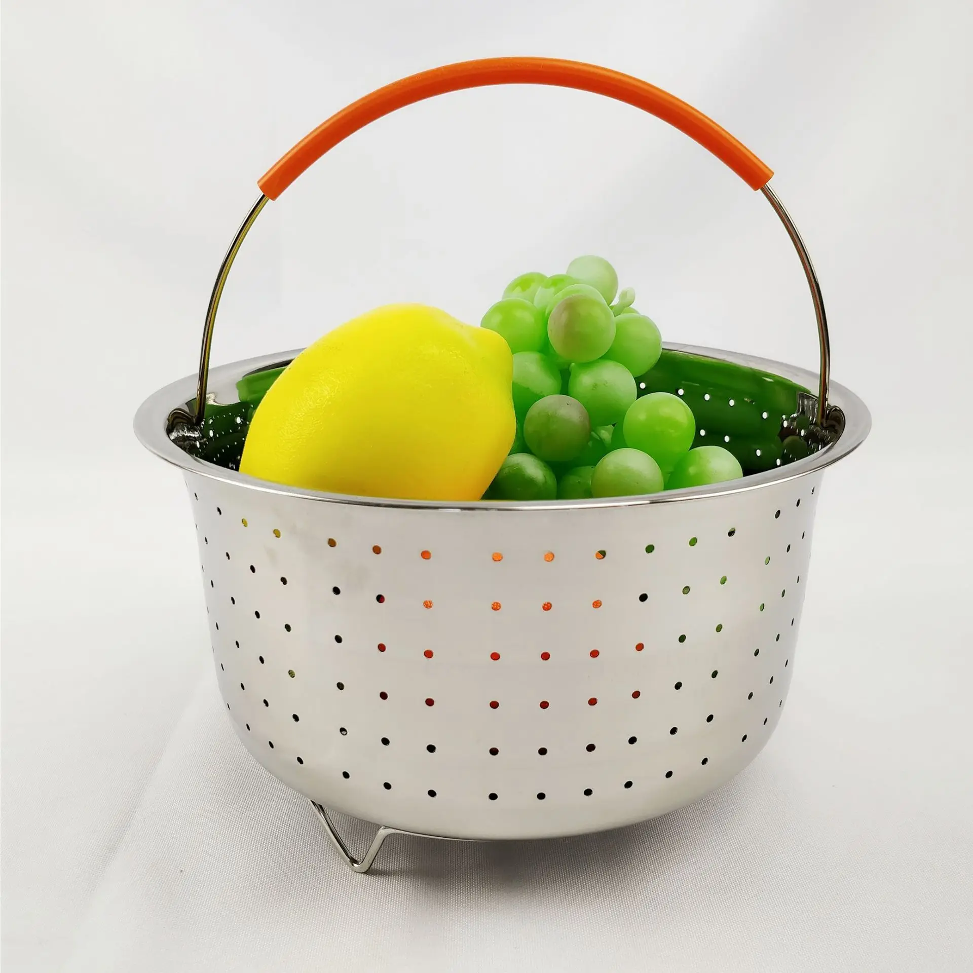 Steamer Basket,304 Stainless Steel Vegetable Steamer Basket, Steamer Rice Cooker  Basket Pressure Cooker Steamer Basket With Silicone Covered Handle Fo
