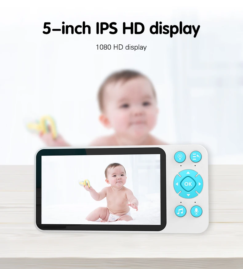 1080P Remote Video Intercom 8 Lullabies Motion Cry Detector Feeder Reminder WiFi IP Baby Monitor Surveillance Camera 60