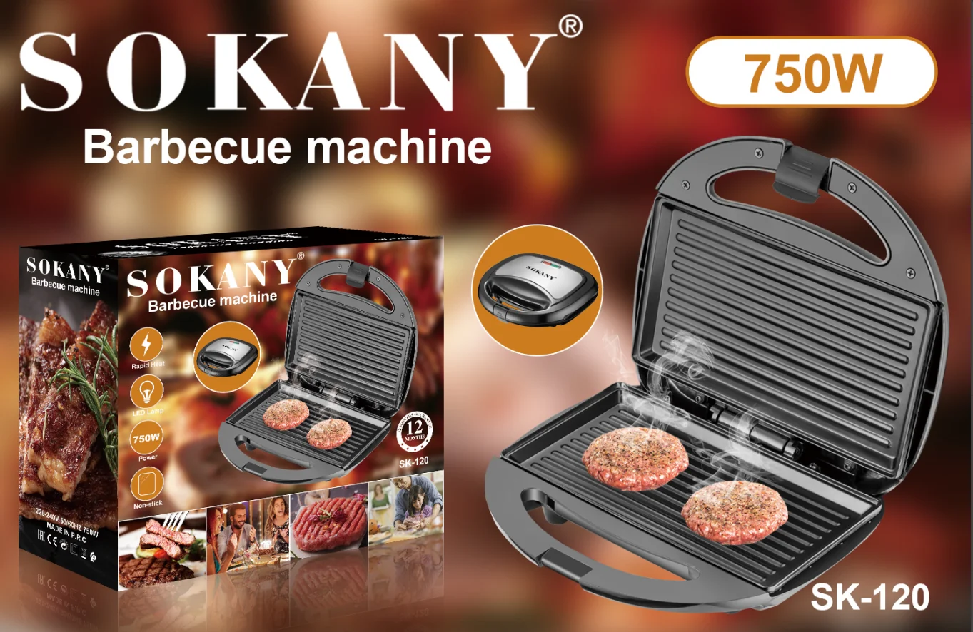 Máquina para hacer waffles redondos, máquina portátil para hacer sándwiches  con superficie de placa de cocina antiadherente, SK519 - AliExpress