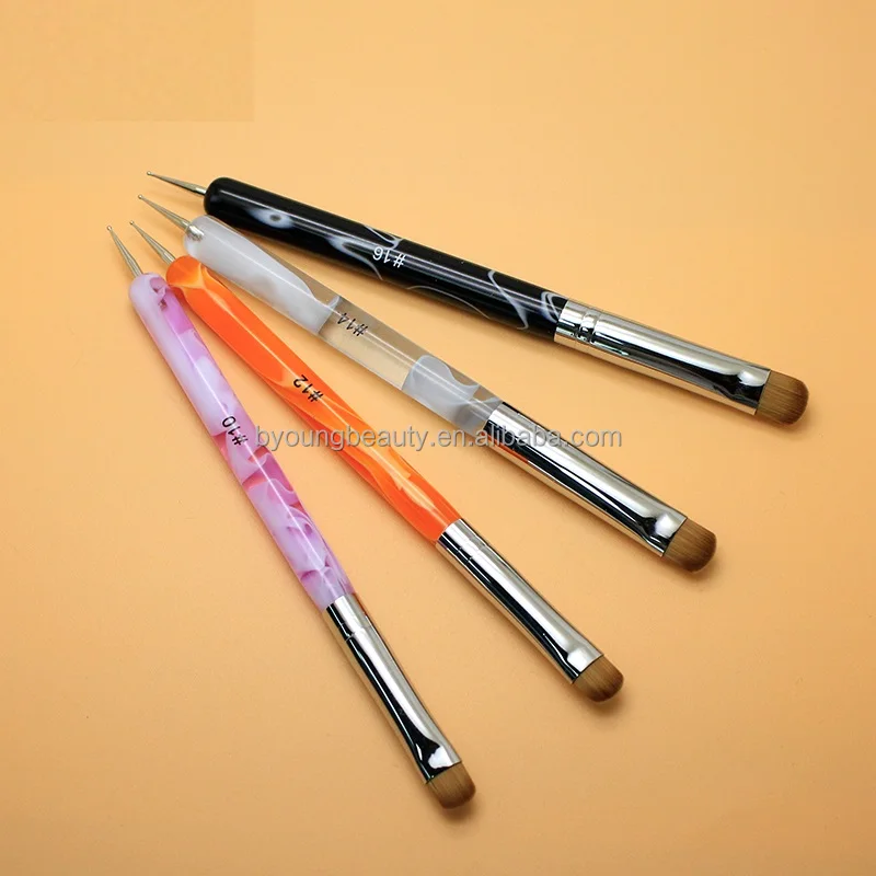 Crimped French Brushes Pure Kolinsky Hair Nail Art Brush For Manicure