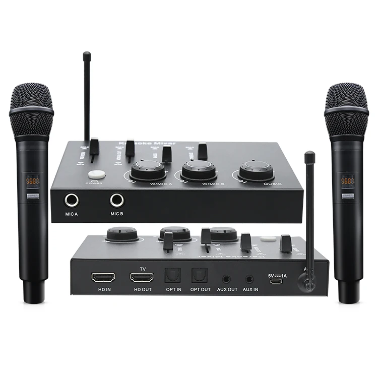 Hiaudio Karaoke Mixer With Wireless Microphone System Android Smart