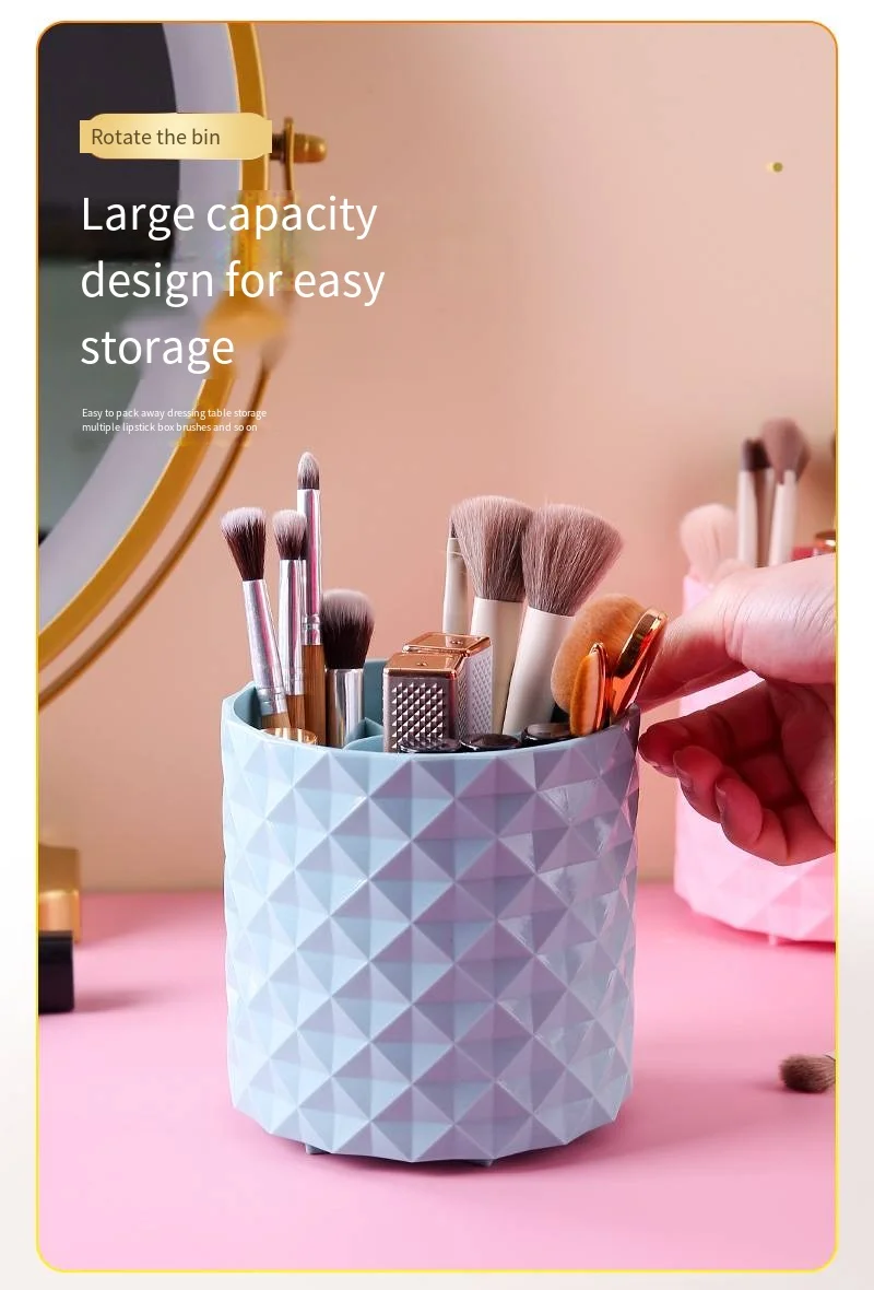 360 Rotating Makeup Brush Holder Portable Desktop Makeup Organizer Cosmetic Storage Box Make up Tools Spinning Pencil Case Pet supplier