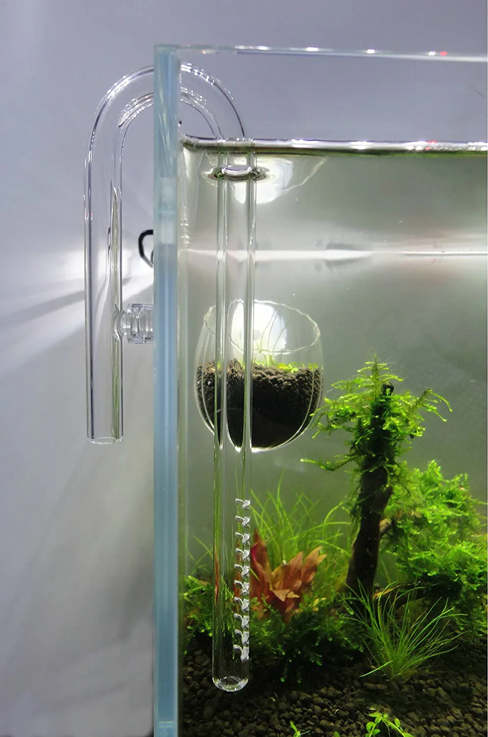 FZONE Mini Glass Lily Pipe Surface Skimmer - 6.5 Inch For Nano & Small Aquariums, Borosilicate Glass - View #5