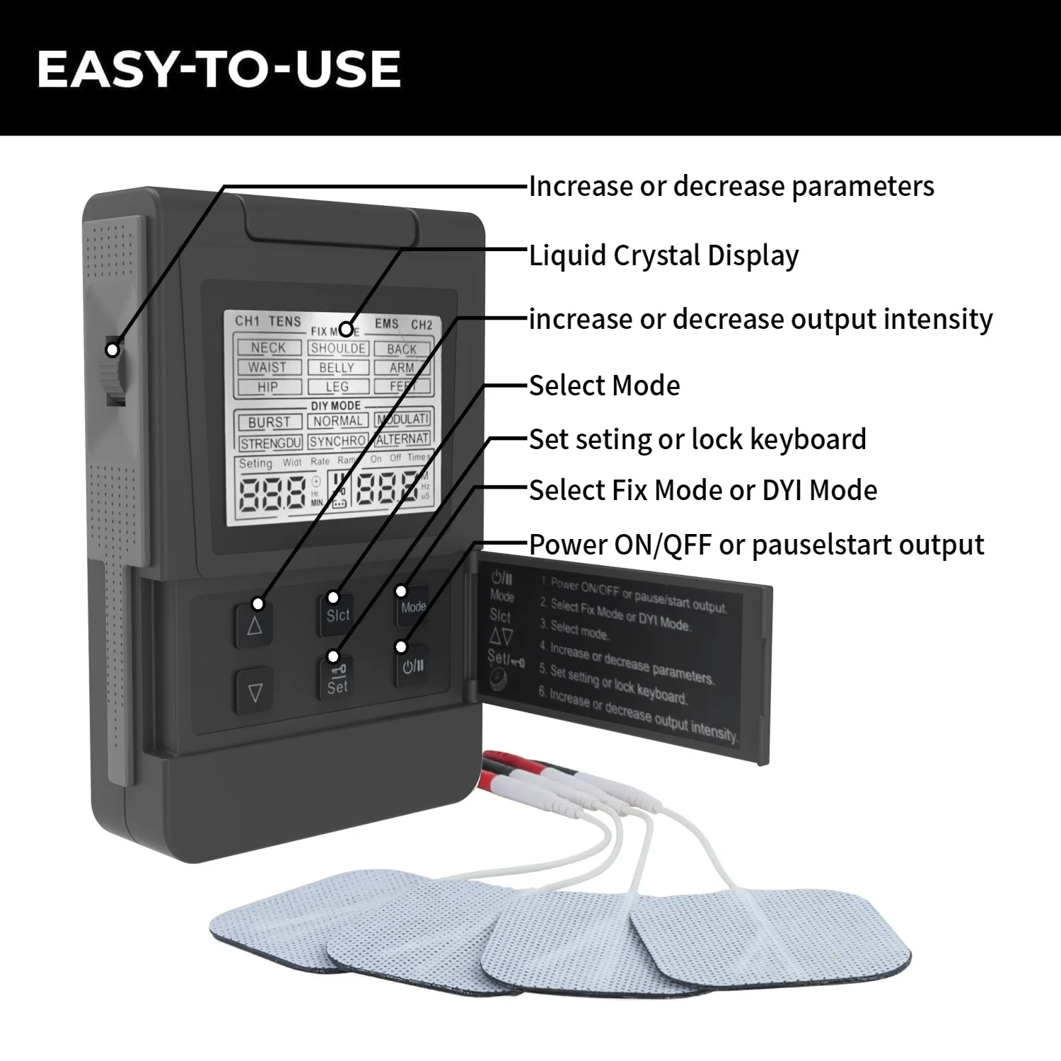 Tens Unit 7000 Digital Tens Ems Muscle Stimulator Physical Therapy ...