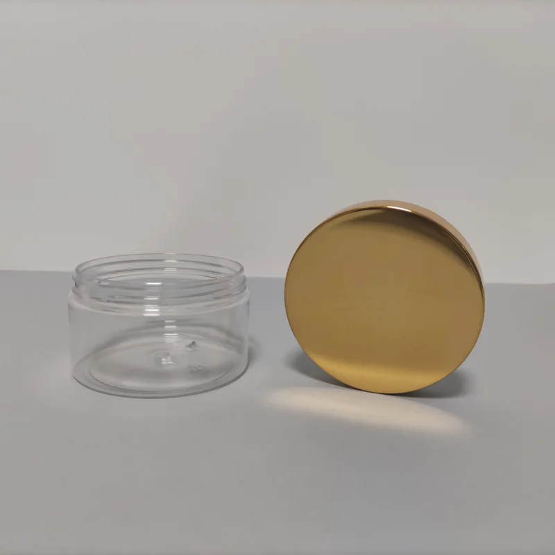 Wholesale Cosmetic Food Packaging 100ml 150ml 200ml 300ml 500ml Amber Black Pet Plastic Cosmetic Cream Jar With Lid