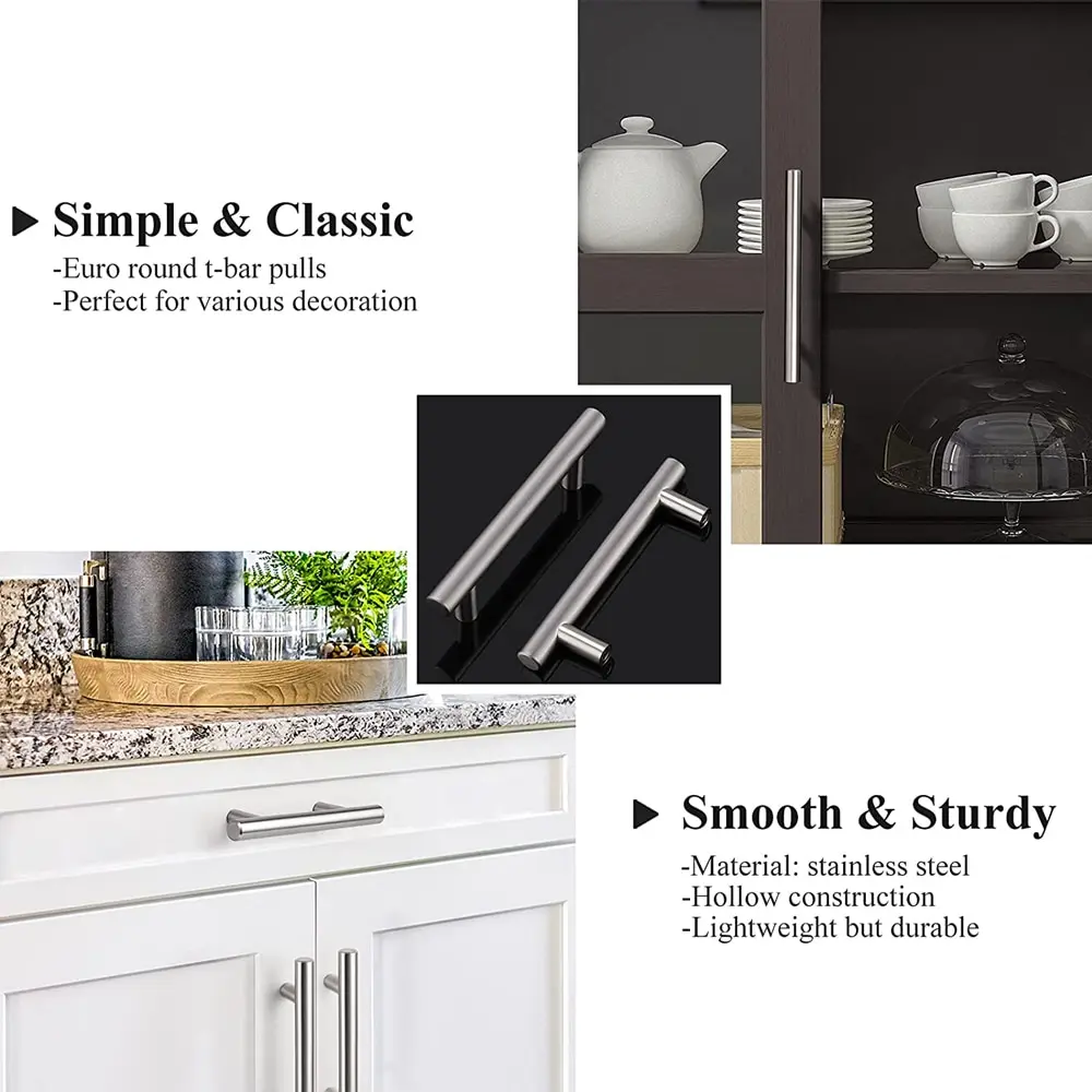 Black Stainless Steel Cupboard Pull Handle Furniture Hardware Gold ...