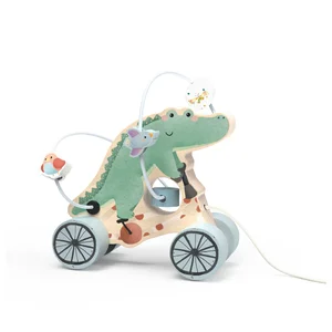Baby Toys Modern Unisex Educational Toy Pull Along- Crocodile for 12M+ Kids Fun and Durable Wooden Material