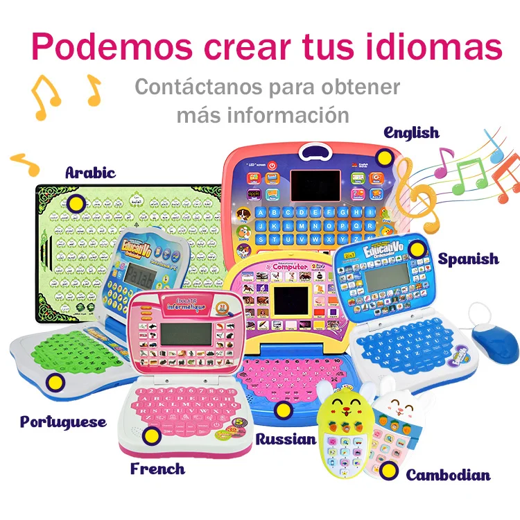 2 in 1 Electronic Touch Learning Laptop Tablet Toy Study Game for Kids