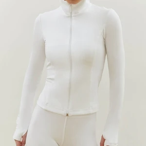 Quick Dry Nylon Long Sleeve Zip-Up Slim Fit Yoga Wear High Elastic Breathable Workout Sportswear Fitness Jacket for Women