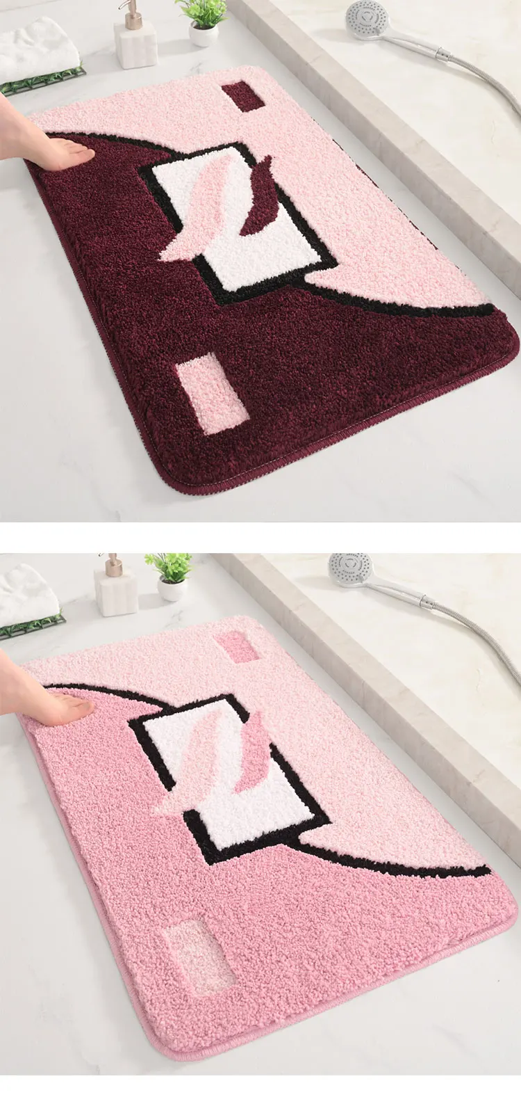  Wholesale Soft Shaggy Microfiber Waterproof Bathroom Mat Thick Microfiber Shower Bath Mat For Hotel manufacture