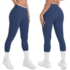 High Quality Tight Yoga Pants with Contrasting Colors Sexy Butt Lifting Cross Design High Waisted Women's Sports Fitness Pants