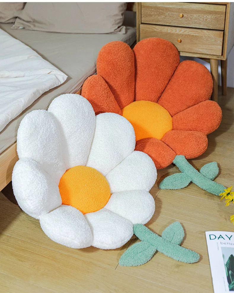Home Decor Flower Office Chair Lumbar Back Cushions Cute Plush Sofa Throw Pillows Soft Decor