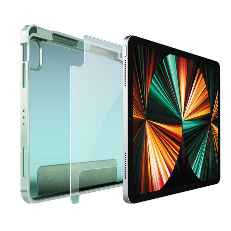 Detachable Transparent Clear Tablet Case for iPad Air 4/5 Acrylic Hard  Leather Flip Case for iPad Mini